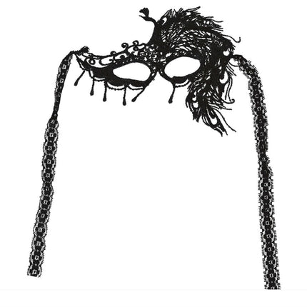 Zwart Oogmasker Kant Half van Fiestas Guirca koop je bij Partywinkel