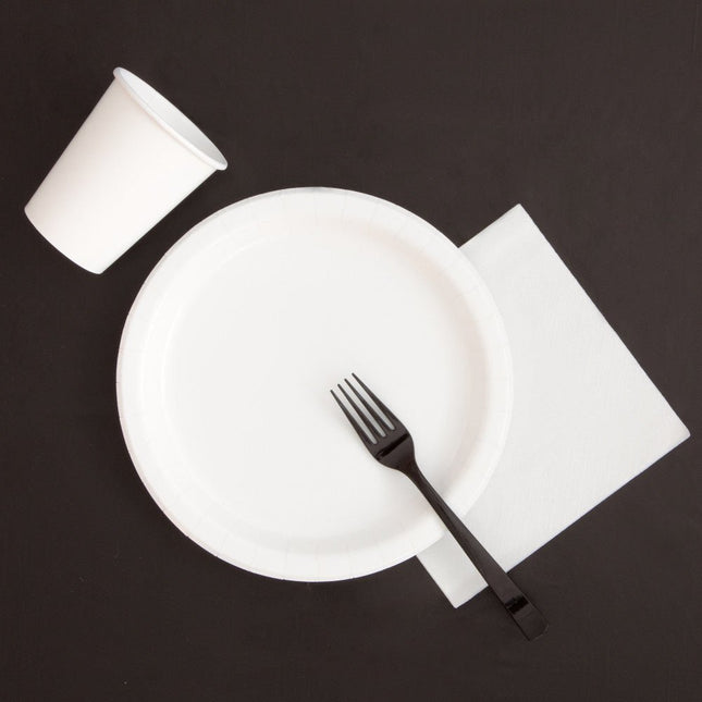 Zwart Tafelkleed Plastic 2,74m van Unique koop je bij Partywinkel