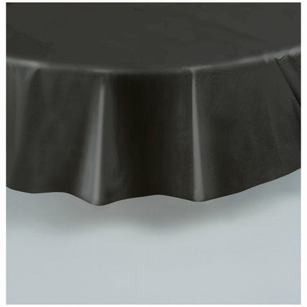 Zwart Tafelkleed Rond 2,13m van Unique koop je bij Partywinkel