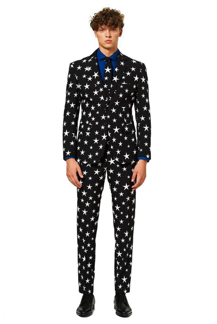 Zwart Wit Sterren Pak Heren OppoSuits van OppoSuits koop je bij Partywinkel
