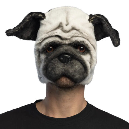 Zwart Witte Masker Mops Hond van Boland koop je bij Partywinkel
