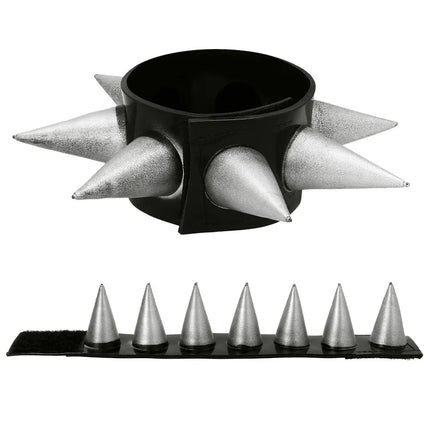 Zwart Zilveren Armband Spikes van Boland koop je bij Partywinkel