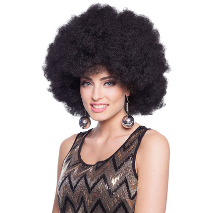 Zwarte Afro Pruik XL van Folat koop je bij Partywinkel