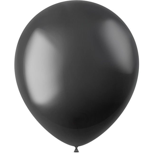 Zwarte Ballonnen Metallic Onyx Black 33cm 100st van Folat koop je bij Partywinkel