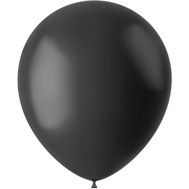 Zwarte Ballonnen Midnight Black 33cm 50st van Folat koop je bij Partywinkel