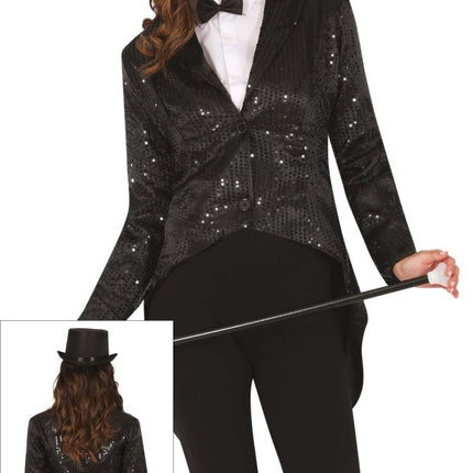 Zwarte Blazer Dames Pailletten van Fiestas Guirca koop je bij Partywinkel