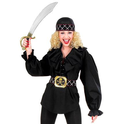 Zwarte Blouse Dames Piraten/Renaissance van Widmann koop je bij Partywinkel