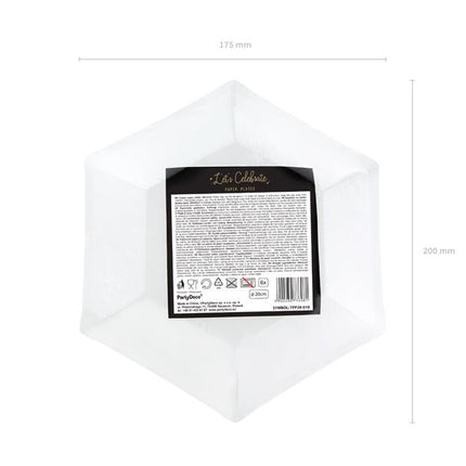 Zwarte Borden Gouden Sterren 20cm 6st van Partydeco koop je bij Partywinkel