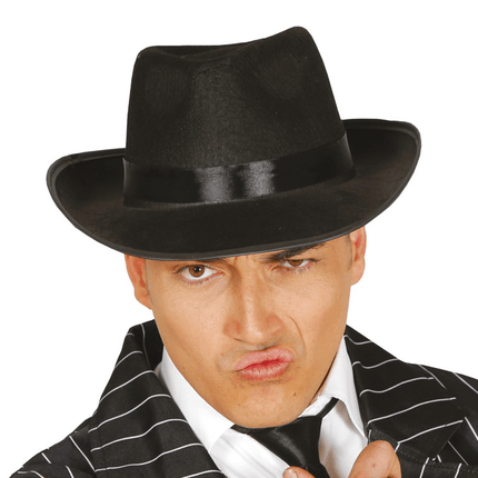 Zwarte Gangster Hoed Lint van Fiestas Guirca koop je bij Partywinkel