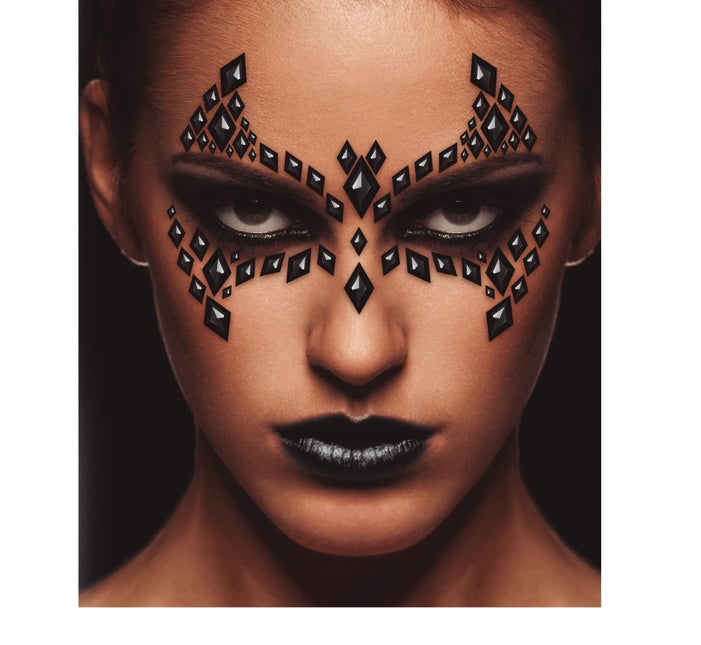 Zwarte Gezicht Stickers Vleermuis 30x14 cm van Fiestas Guirca koop je bij Partywinkel