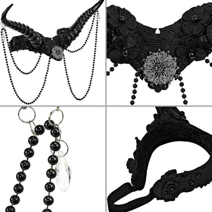 Zwarte Haarband Hoorns van Widmann koop je bij Partywinkel