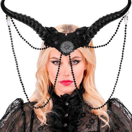 Zwarte Haarband Hoorns van Widmann koop je bij Partywinkel