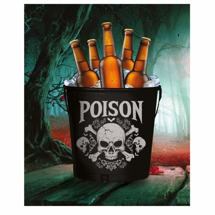 Zwarte Halloween Tafeldecoratie Emmer van Fiestas Guirca koop je bij Partywinkel