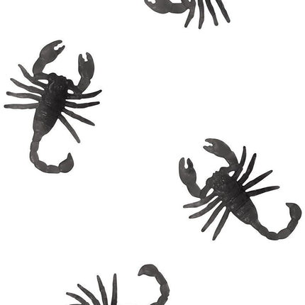 Zwarte Halloween Tafeldecoratie Schoerpioenen 6cm 7st van Fiestas Guirca koop je bij Partywinkel