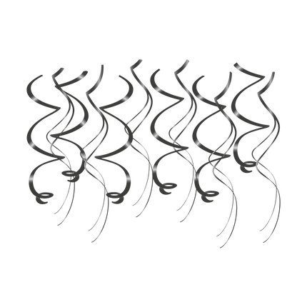 Zwarte Hangdecoratie Swirls 12st van Paper Dreams koop je bij Partywinkel