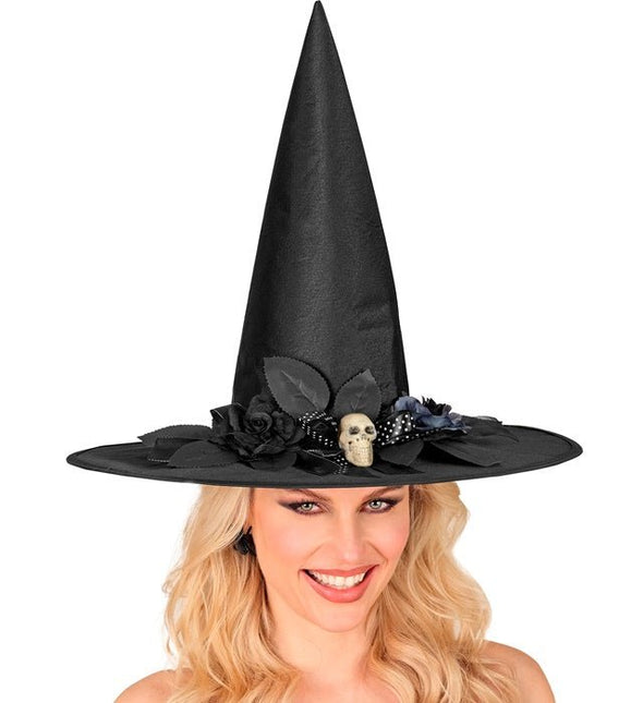 Zwarte Heksenhoed Met Schedel van Widmann koop je bij Partywinkel