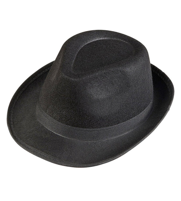 Zwarte Hoed Gangster Met Zwarte Band van Widmann koop je bij Partywinkel