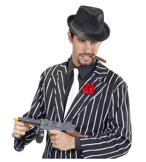 Zwarte Hoed Gangster Met Zwarte Band van Widmann koop je bij Partywinkel