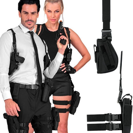 Zwarte Holster Linkerbeen van Widmann koop je bij Partywinkel