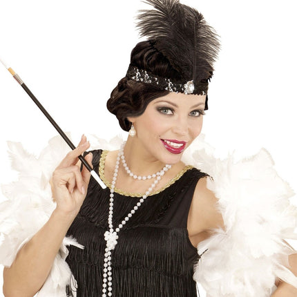 Zwarte Hoofdband Met Veer van Widmann koop je bij Partywinkel