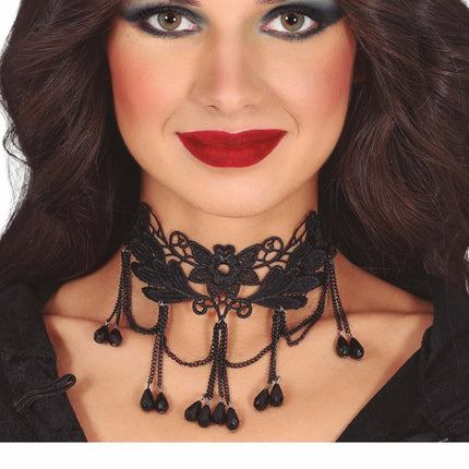 Zwarte Ketting Stenen van Fiestas Guirca koop je bij Partywinkel