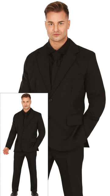 Zwarte Kostuum Heren - Partywinkel - 8434077863053