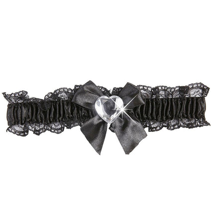 Zwarte Kousenband Met Diamanten Hartje van Widmann koop je bij Partywinkel