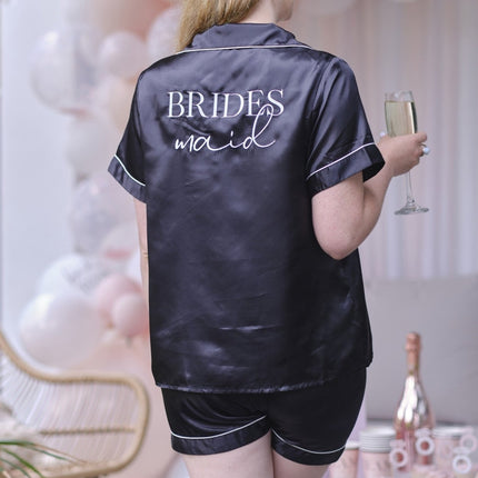Zwarte Pyjama Bridesmaid Maat M van Ginger Ray koop je bij Partywinkel