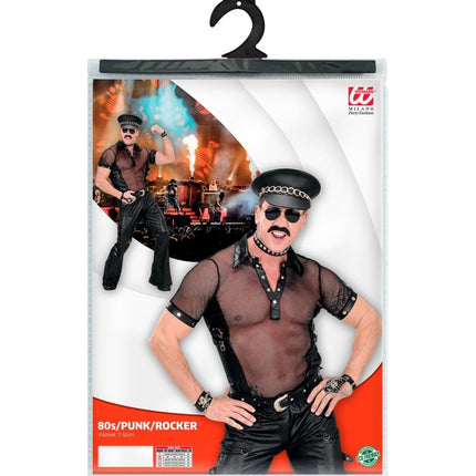 Zwarte Shirt Heren Visnet - Partywinkel - 8003558888214