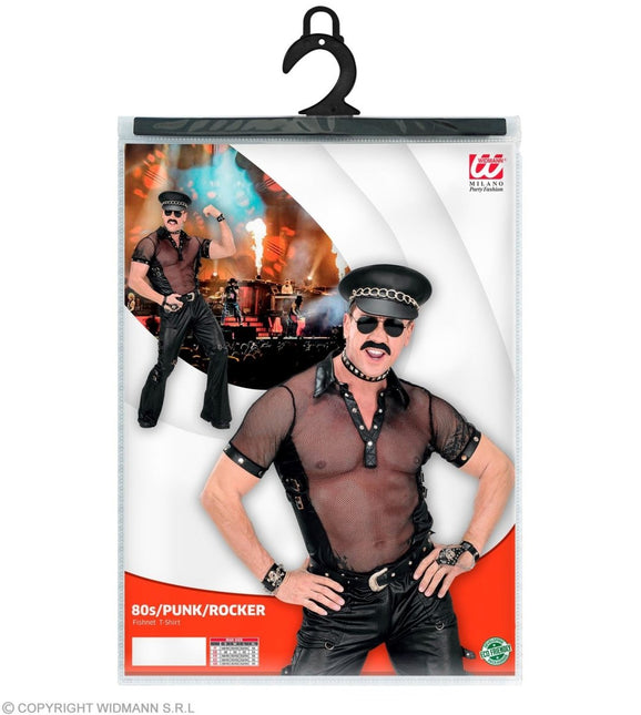 Zwarte Shirt Heren Visnet - Partywinkel - 8003558888214