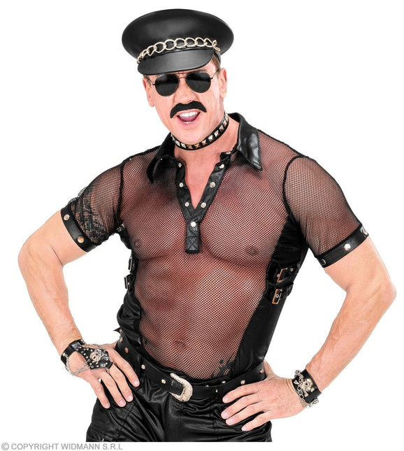 Zwarte Shirt Heren Visnet - Partywinkel - 8003558888214