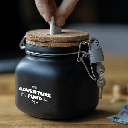 Zwarte Spaarpot Adventure 12,5cm - Partywinkel - 8716764240003