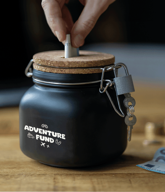 Zwarte Spaarpot Adventure 12,5cm - Partywinkel - 8716764240003