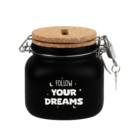 Zwarte Spaarpot Follow Your Dreams 12,5cm - Partywinkel - 8716764239946