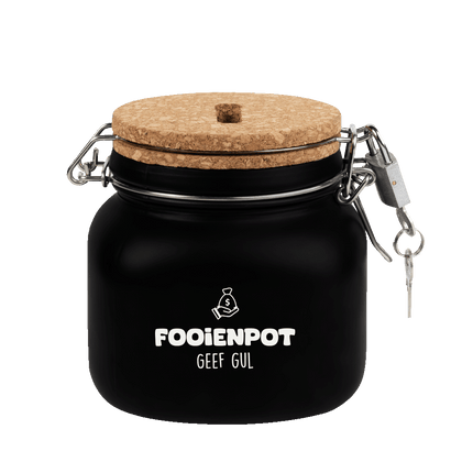 Zwarte Spaarpot Fooienpot 12,5cm - Partywinkel - 8716764239823