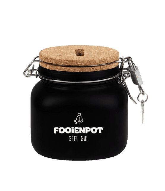Zwarte Spaarpot Fooienpot 12,5cm - Partywinkel - 8716764239823