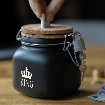 Zwarte Spaarpot King 12,5cm - Partywinkel - 8716764239731