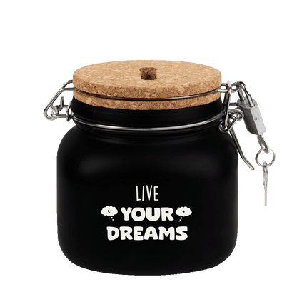 Zwarte Spaarpot Live Your Dreams 12,5cm - Partywinkel - 8716764240034