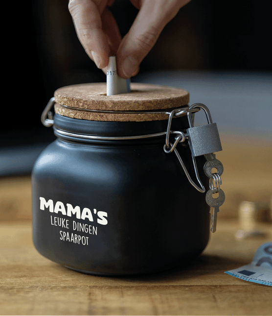 Zwarte Spaarpot Mama 12,5cm - Partywinkel - 8716764239700
