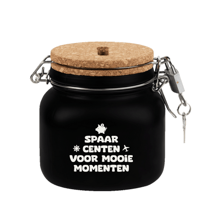 Zwarte Spaarpot Mooie Momenten 12,5cm - Partywinkel - 8716764239793