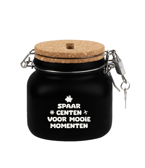 Zwarte Spaarpot Mooie Momenten 12,5cm - Partywinkel - 8716764239793
