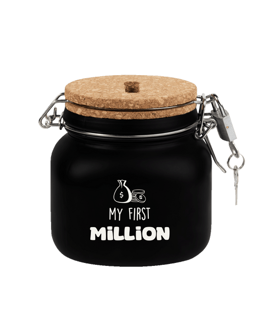 Zwarte Spaarpot My First Million 12,5cm - Partywinkel - 8716764240270