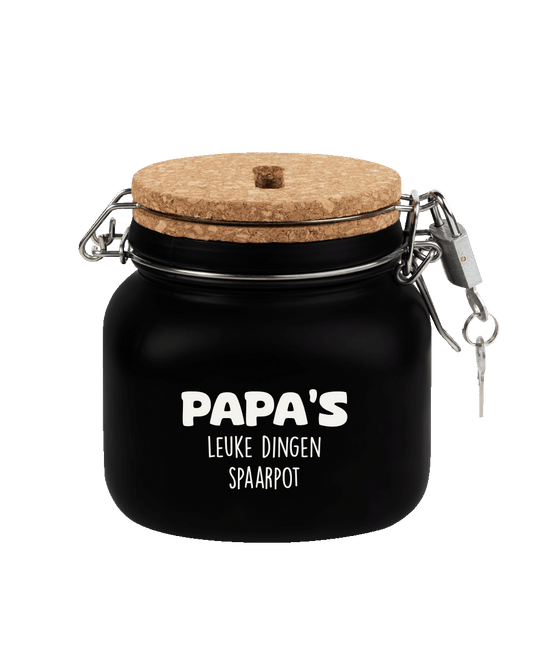 Zwarte Spaarpot Papa 12,5cm - Partywinkel - 8716764239670