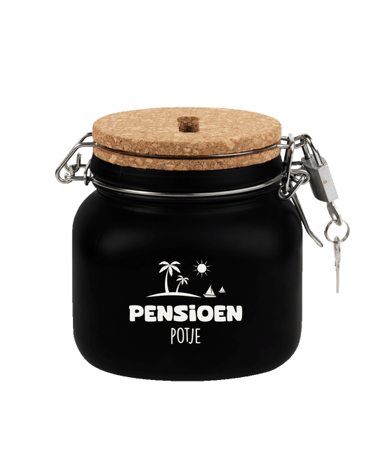 Zwarte Spaarpot Pensioen 12,5cm - Partywinkel - 8716764240126