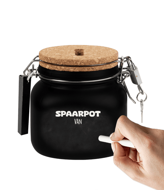 Zwarte Spaarpot Spaarpot Met Naam 12,5cm - Partywinkel - 8716764240218