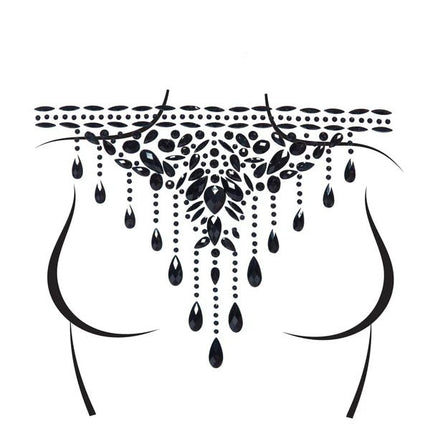 Zwarte Stickers Body Jewels Choker - Partywinkel - 714718550572