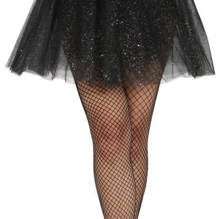 Zwarte Tutu Dames Glitter 40cm van Fiestas Guirca koop je bij Partywinkel