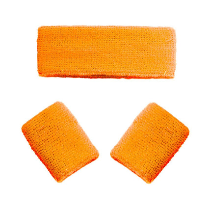 Zweetbandjes Neon Oranje 3st van Partychimp koop je bij Partywinkel