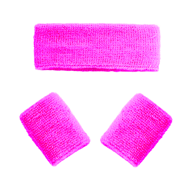 Zweetbandjes Neon Roze 3st van Partychimp koop je bij Partywinkel